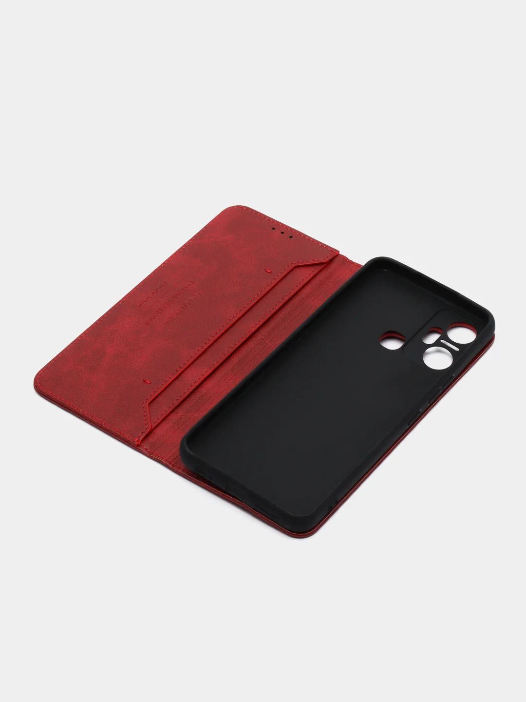 Красный чехол-книжка GQ для Infinix Smart 6 Plus (Инфиникс Смарт 6 Плюс), из искусственной кожи