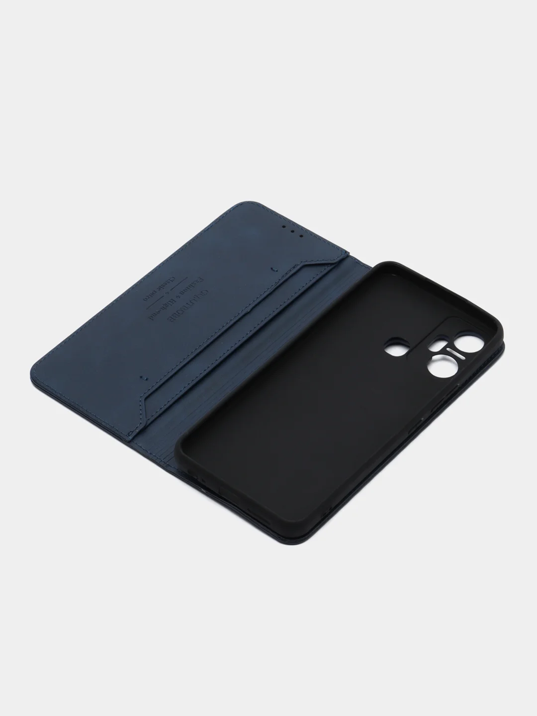 Синий чехол-книжка GQ для Infinix Smart 6 Plus (Инфиникс Смарт 6 Плюс), из искусственной кожи