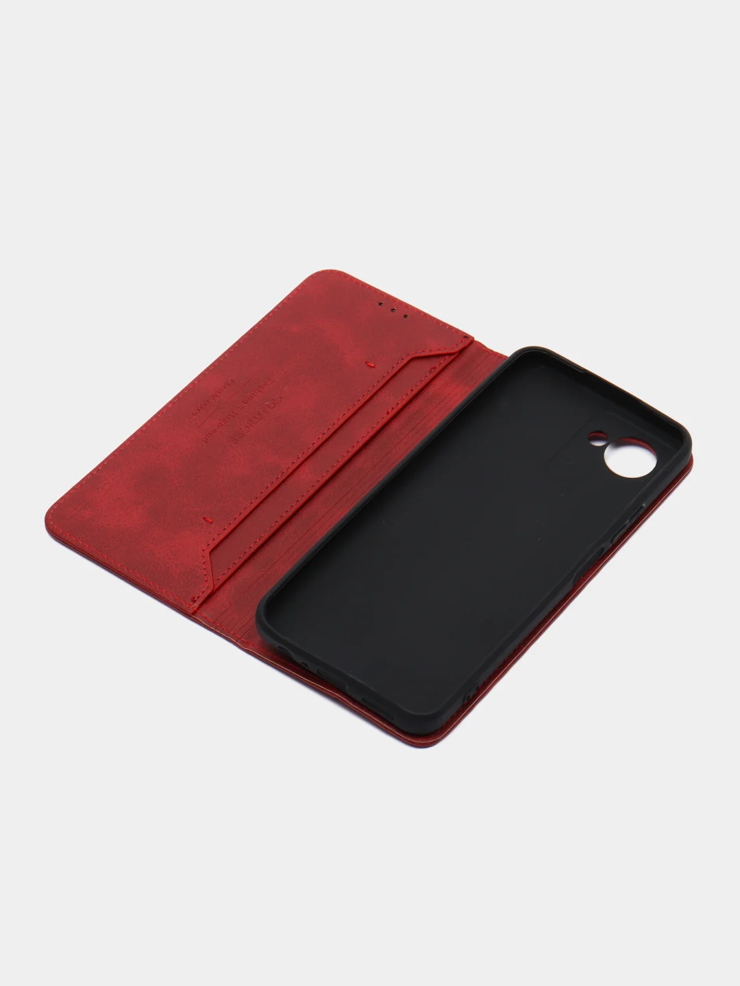 Красный чехол-книжка для Realme C 30 / Realme C30S (Реалми С 30S), из искусственной эко кожи