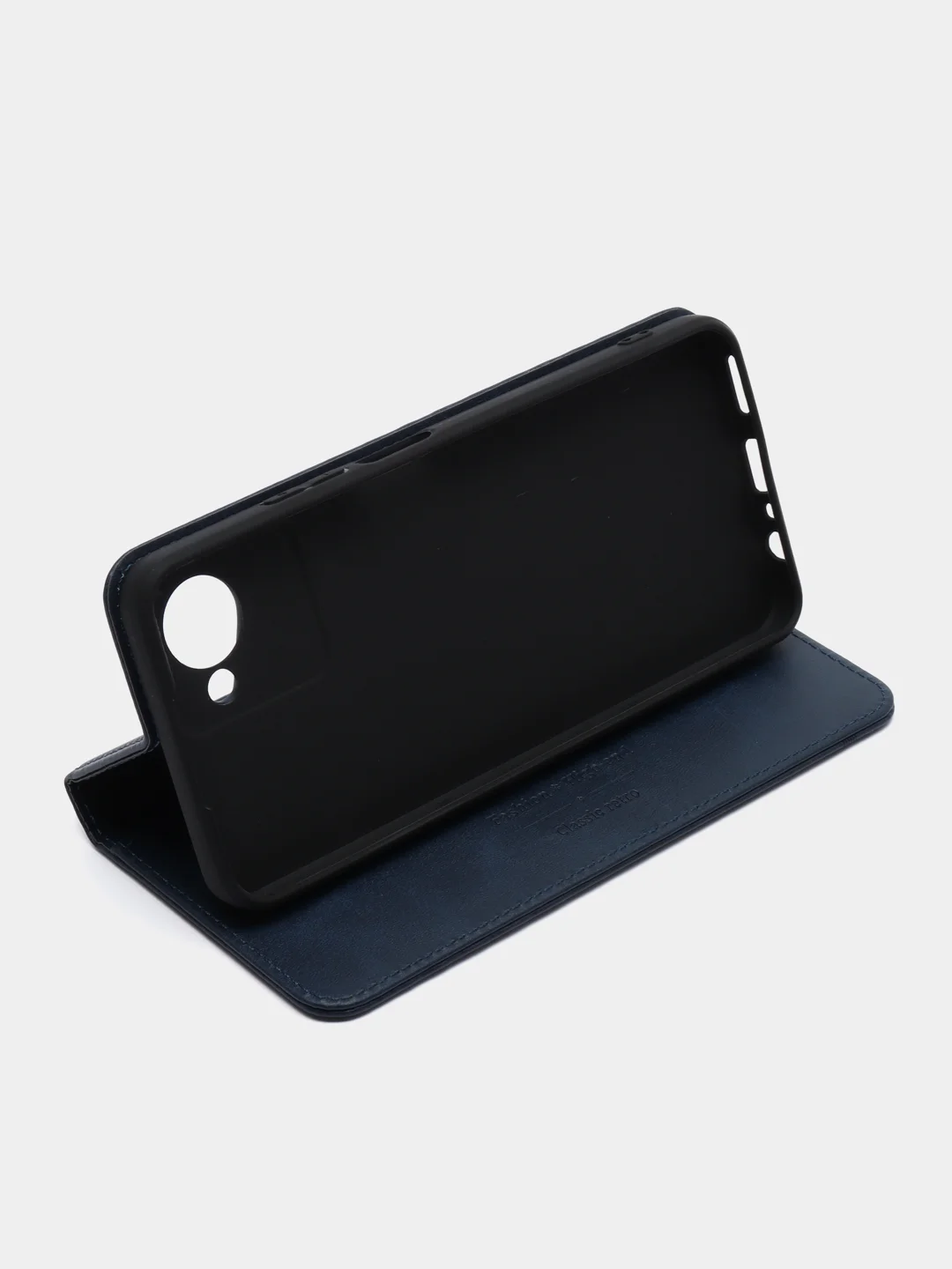 Синий чехол-книжка для Realme C 30 / Realme C30S (Реалми С 30S), из искусственной эко кожи