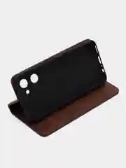 Коричневый чехол-книжка GQ для Realme C 33 (Реалми С 33) из ЭКО кожи