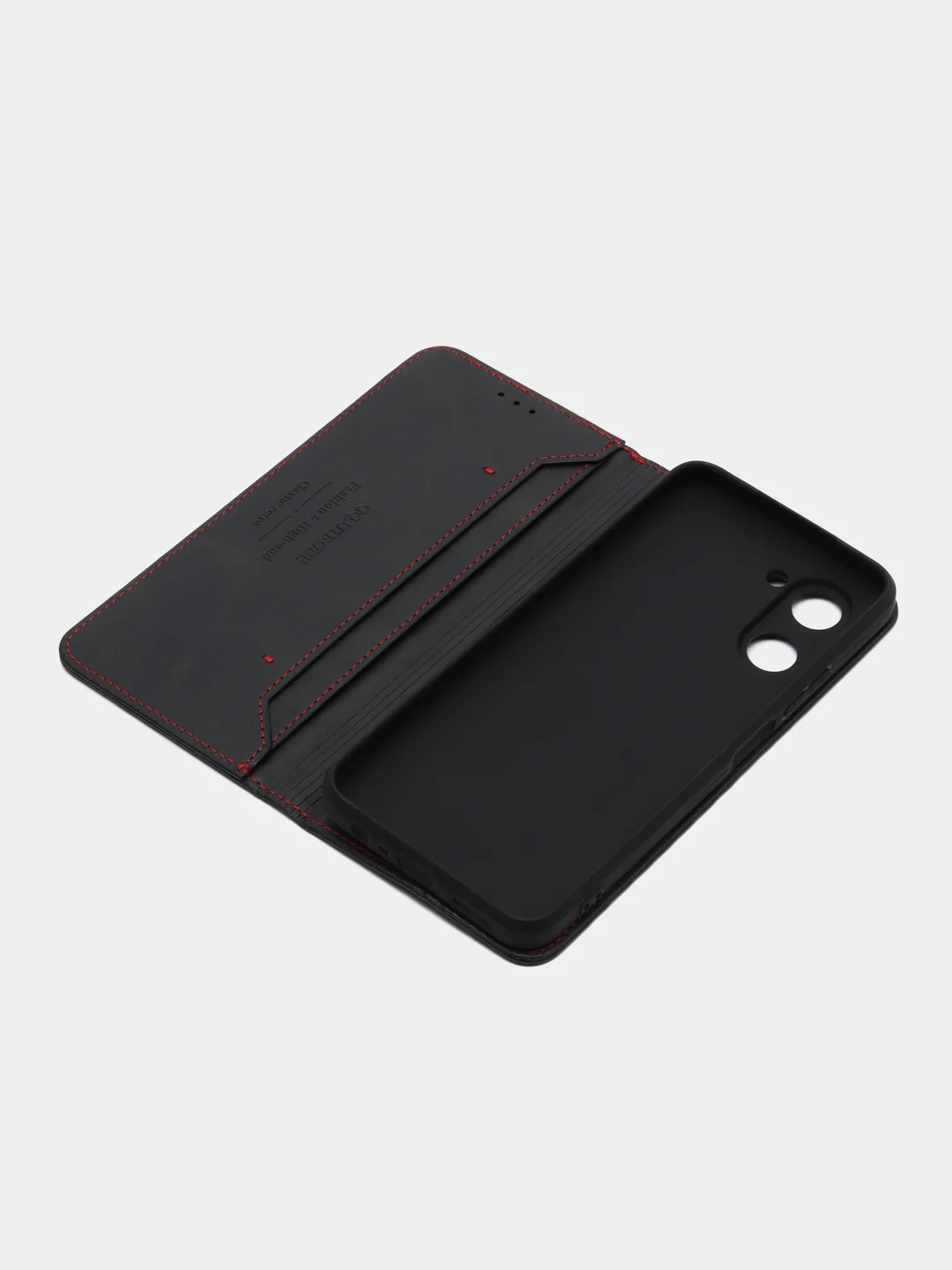 Черный чехол-книжка GQ для Realme C 33 (Реалми С 33) из ЭКО кожи