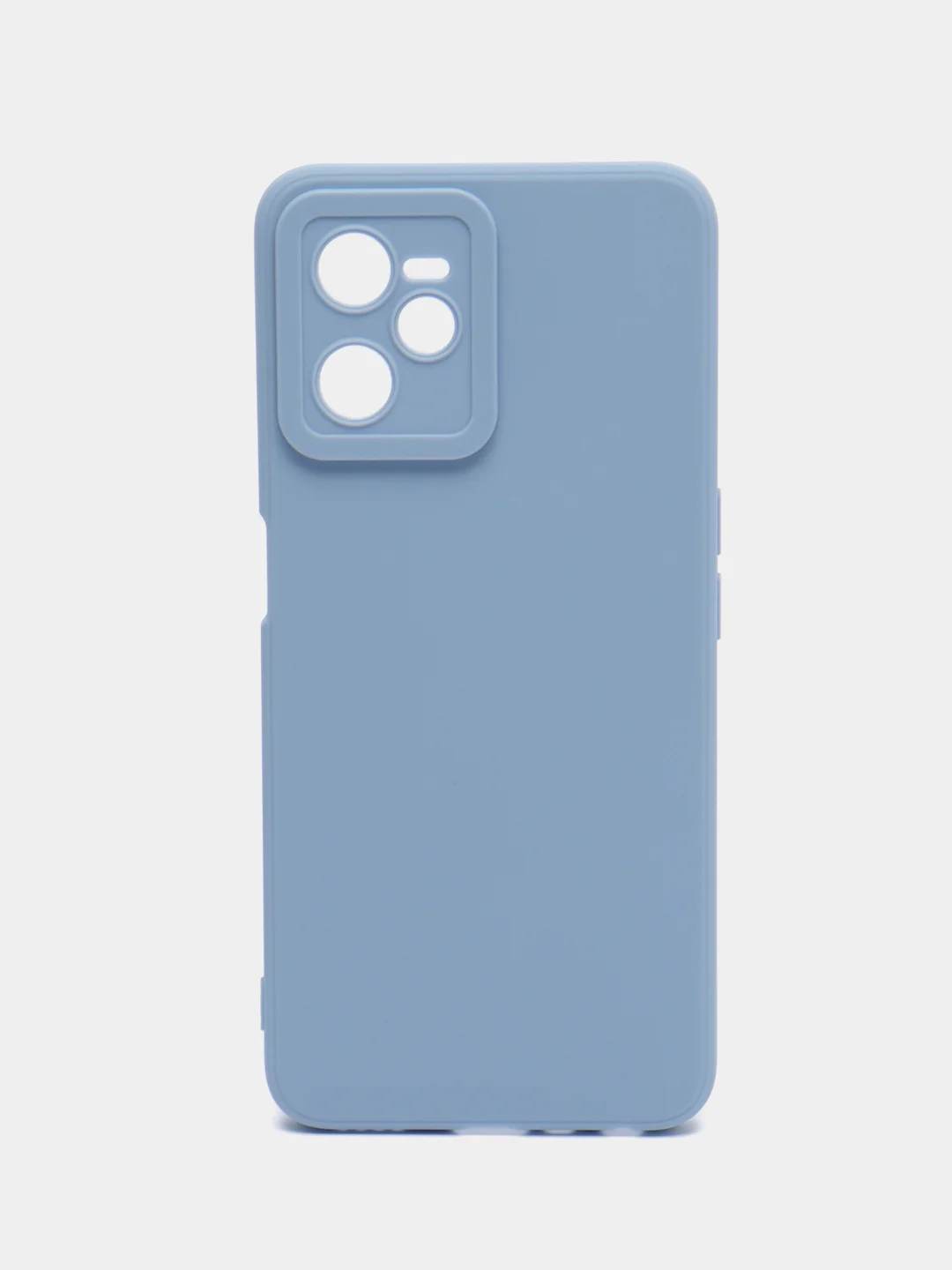 Голубой чехол силиконовый Realme C35 (Реалми С35) с защитой камеры, матовый