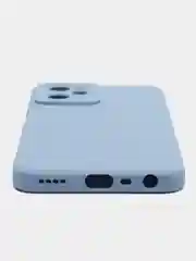 Голубой чехол силиконовый Realme C35 (Реалми С35) с защитой камеры, матовый