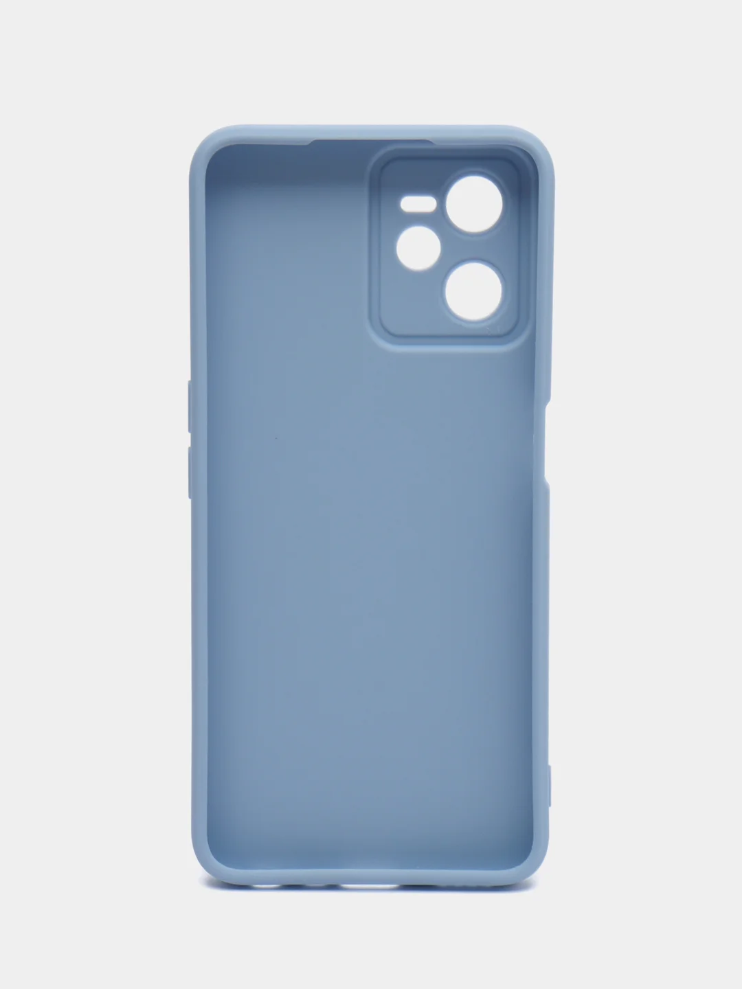 Голубой чехол силиконовый Realme C35 (Реалми С35) с защитой камеры, матовый