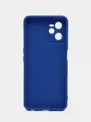 Синий чехол силиконовый Realme C35 (Реалми С35) с защитой камеры, матовый