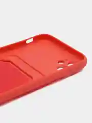 Коралловый чехол на iPhone (Айфон) 11, 13, 14, 7 8 Plus X XR XS, 12 Mini Pro Max, с карманом для карт
