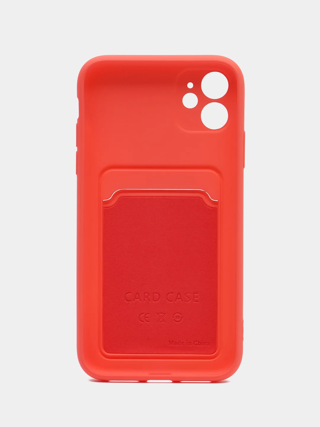 Коралловый чехол на iPhone (Айфон) 11, 13, 14, 7 8 Plus X XR XS, 12 Mini Pro Max, с карманом для карт