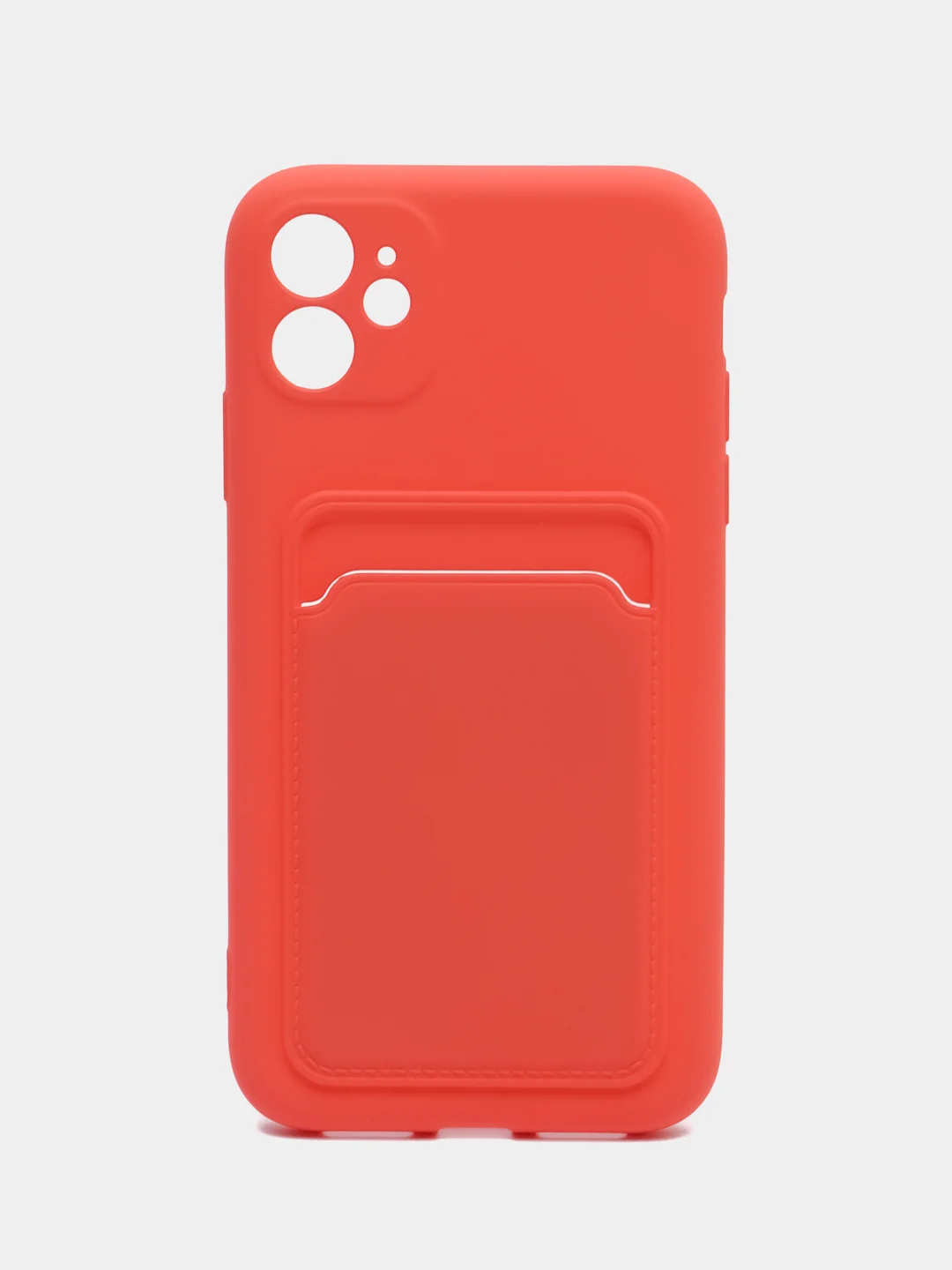 Коралловый чехол на iPhone (Айфон) 11, 13, 14, 7 8 Plus X XR XS, 12 Mini Pro Max, с карманом для карт