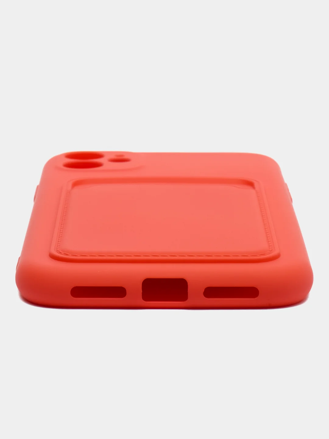 Коралловый чехол на iPhone (Айфон) 11, 13, 14, 7 8 Plus X XR XS, 12 Mini Pro Max, с карманом для карт
