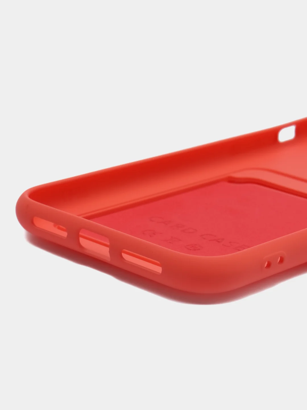 Коралловый чехол на iPhone (Айфон) 11, 13, 14, 7 8 Plus X XR XS, 12 Mini Pro Max, с карманом для карт