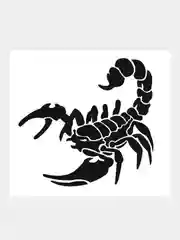 Черный наклейка на авто "Скорпион - Scorpion", 19 х 18 см
