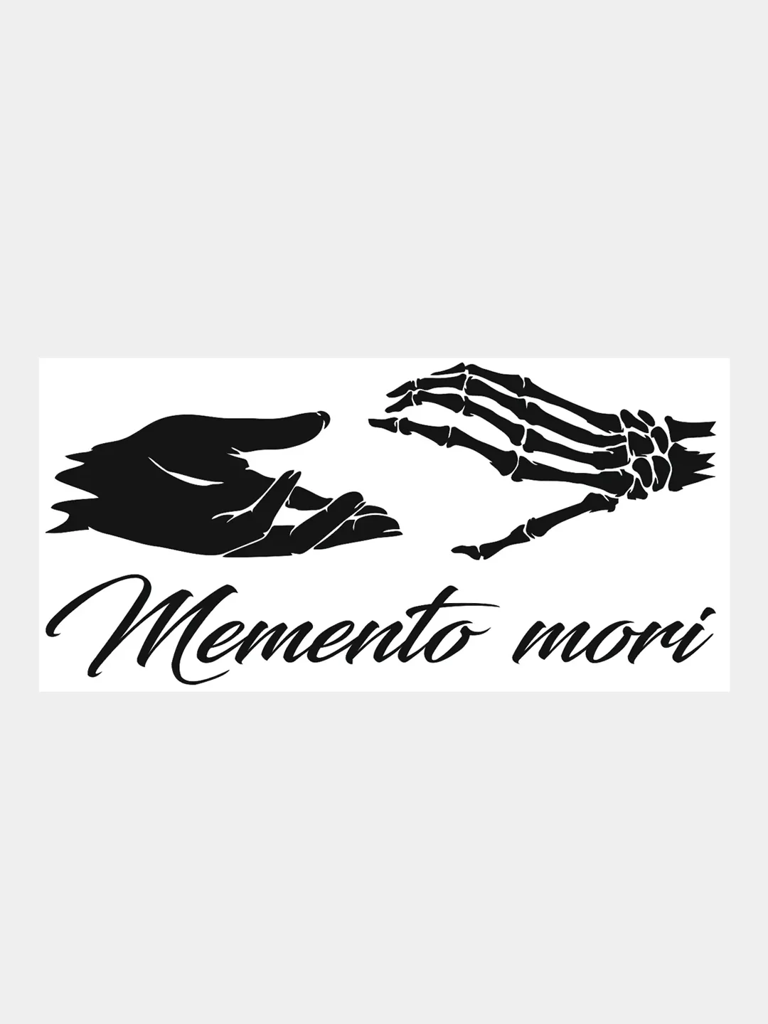 Черный наклейка на авто, машину, стекло, "Memento mori", 25 х 12 см