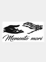 Черный наклейка на авто, машину, стекло, "Memento mori", 25 х 12 см