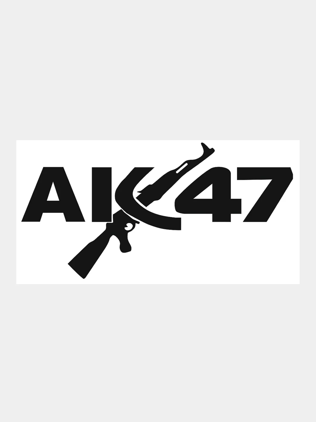 Черный наклейка на авто "АК 47 Автомат Калашников", 20 х 10 см