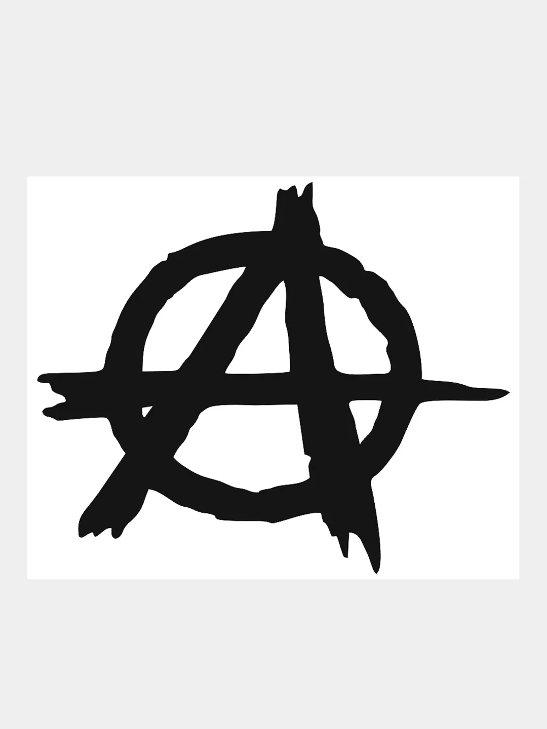 Черный наклейка на авто, машину, стекло, "Анархия", 17 х 14 см
