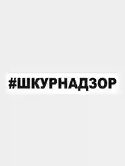 Черный наклейка на авто / машину / стекло "#ШКУРНАДЗОР" 25 х 3 см