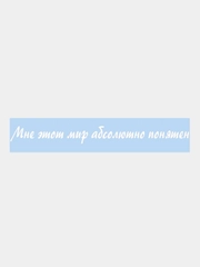 Наклейка на авто / машину / стекло "Мир понятен", 40 х 4 см
