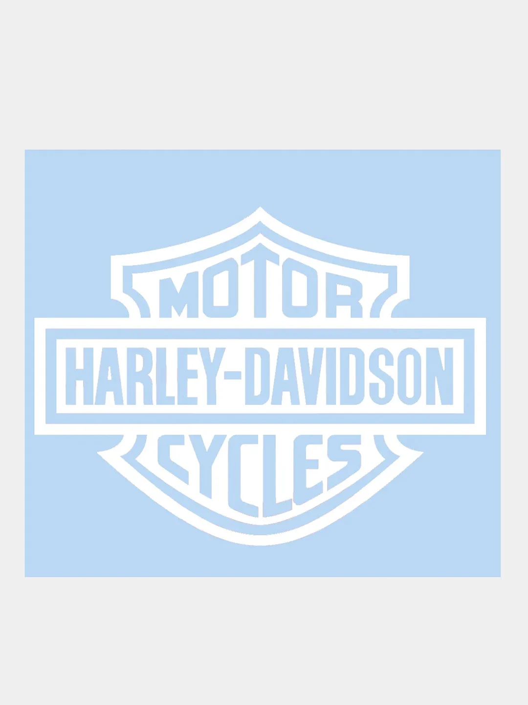Белый наклейка на авто, машину, стекло, "Harley-Davidson", 20 х 15 см