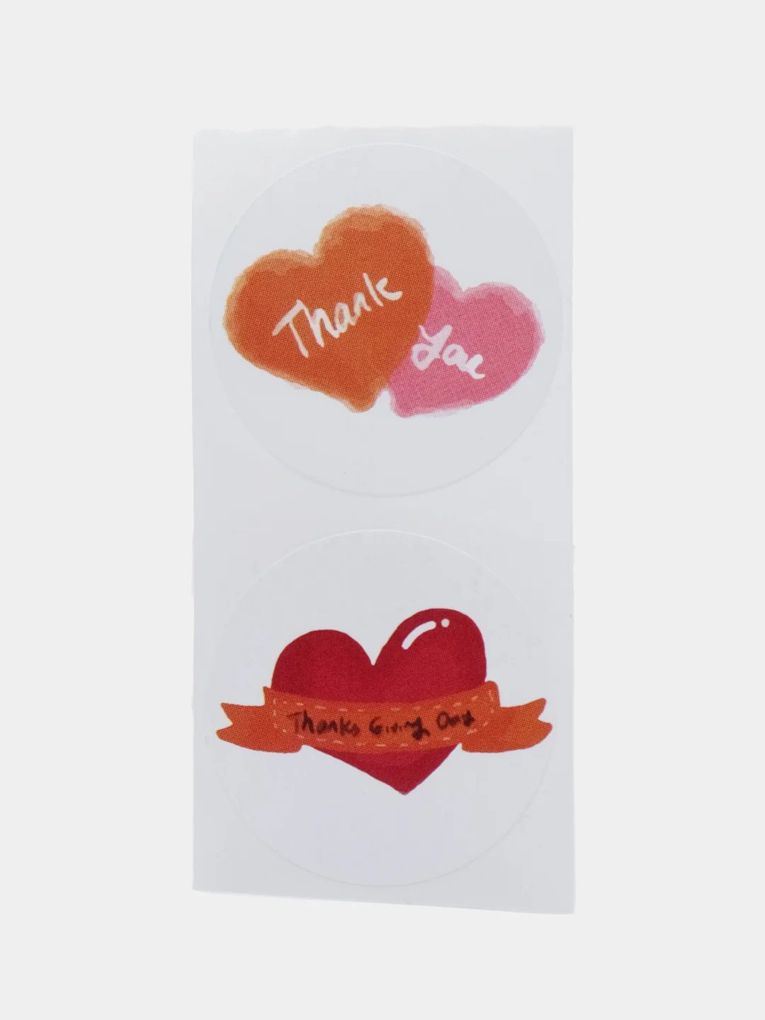 Коралловый набор наклеек с надписью "Thank you", "Спасибо"