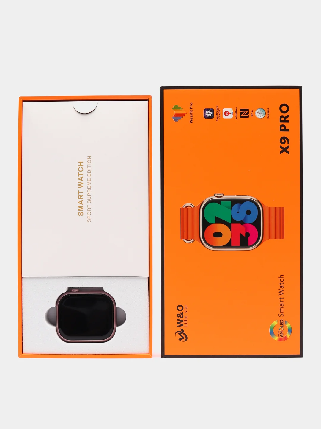 Розовый умные часы Smart Watch X9 Pro, часы 9 серии, два ремешка в комплекте