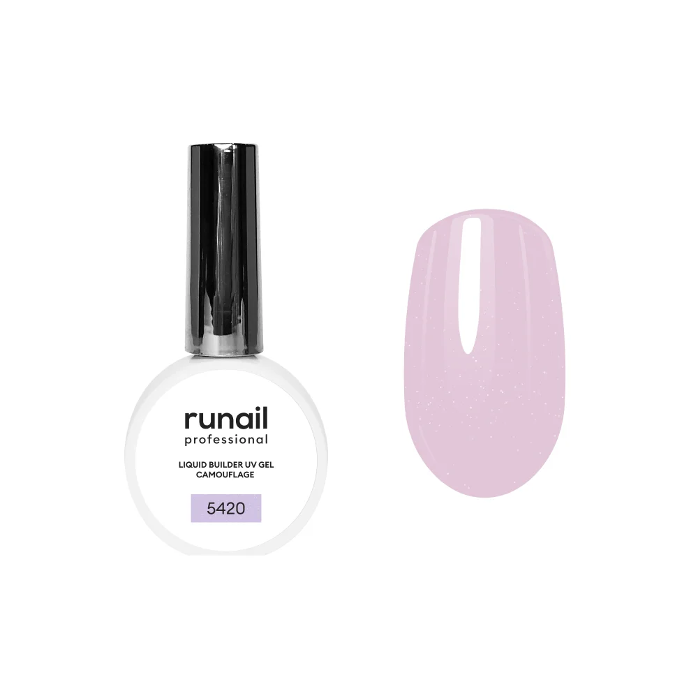 Молочный уф гель для наращивания/Цветной жидкий уф гель/Гель лак Runail Professional, 15 мл