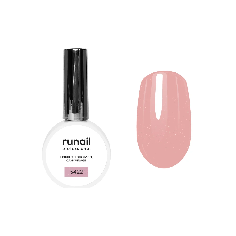Розовый уф гель для наращивания/Цветной жидкий уф гель/Гель лак Runail Professional, 15 мл