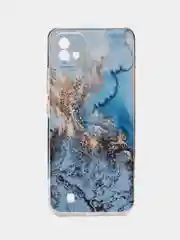 Голубой силиконовый чехол на Oppo Realme C11 2021 / Реалми С11 2021 с рисунком, защита камеры