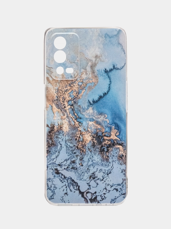 Силиконовый чехол на Oppo A55 4G / Оппо А55 4G прозрачный, с рисунком, защита камеры