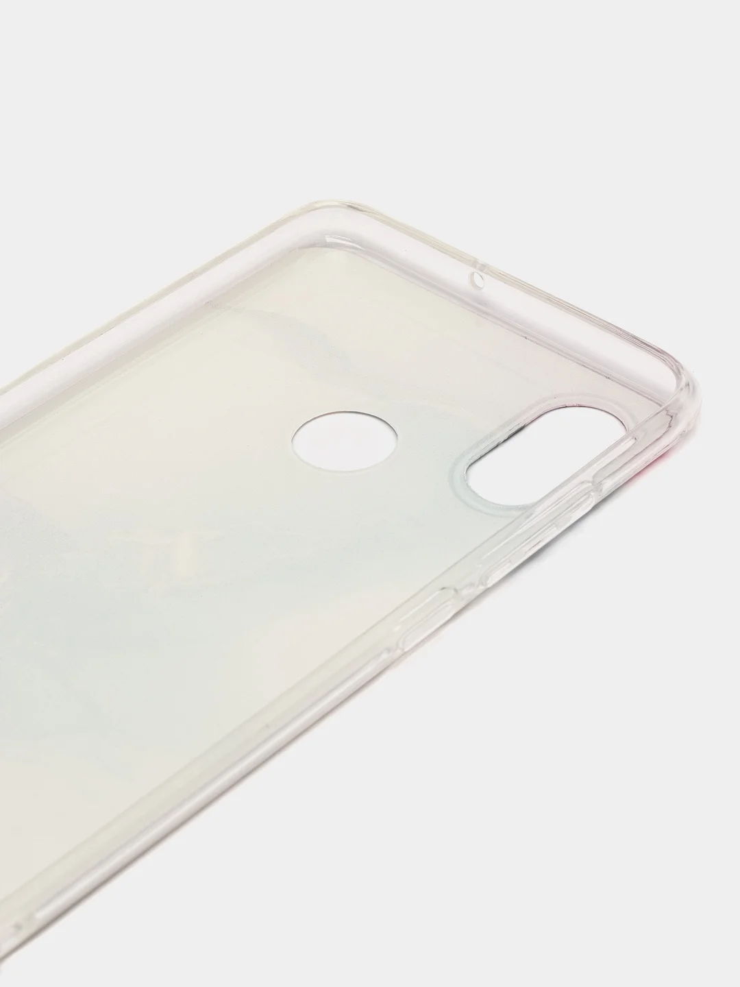 Красный силиконовый чехол на Xiaomi Mi 8 / Сяоми Ми 8 прозрачный, с рисунком, защита камеры