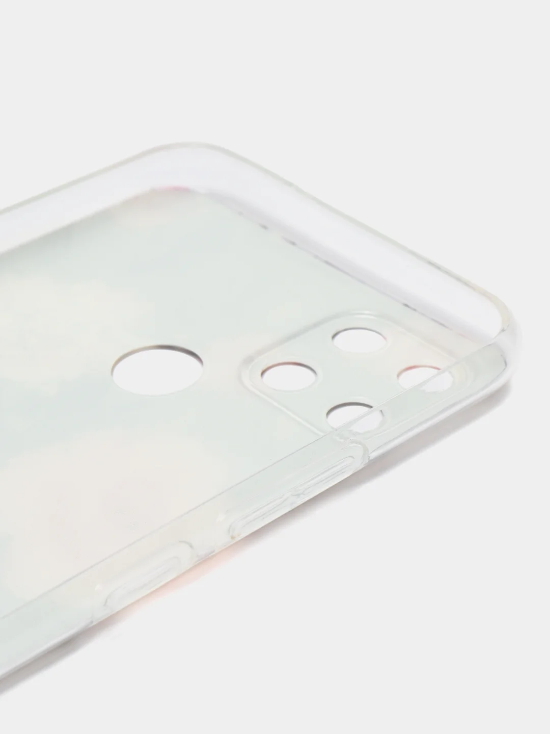 Кораллово-розовый силиконовый чехол на Oppo Realme C21Y/C25Y / Оппо Реалми C21Y/C25Y прозрачный, с рисунком