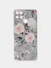 Кораллово-розовый силиконовый чехол на Oppo Realme C21Y/C25Y / Оппо Реалми C21Y/C25Y прозрачный, с рисунком