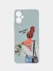 Тёмно-серый чехол на Tecno Spark 9 Pro / Текно Спарк 9 Про прозрачный, с рисунком, защита камеры