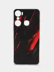 Красный силиконовый чехол на Infinix Hot 12 Pro / Инфиникс Хот 12 Про с рисунком, защита камеры