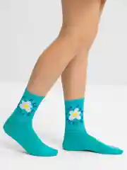 Бирюзовый носки длинные
