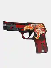 Красный пистолет резинкострел из игры CS GO, деревянный