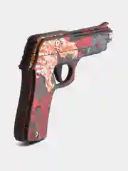 Красный пистолет резинкострел из игры CS GO, деревянный