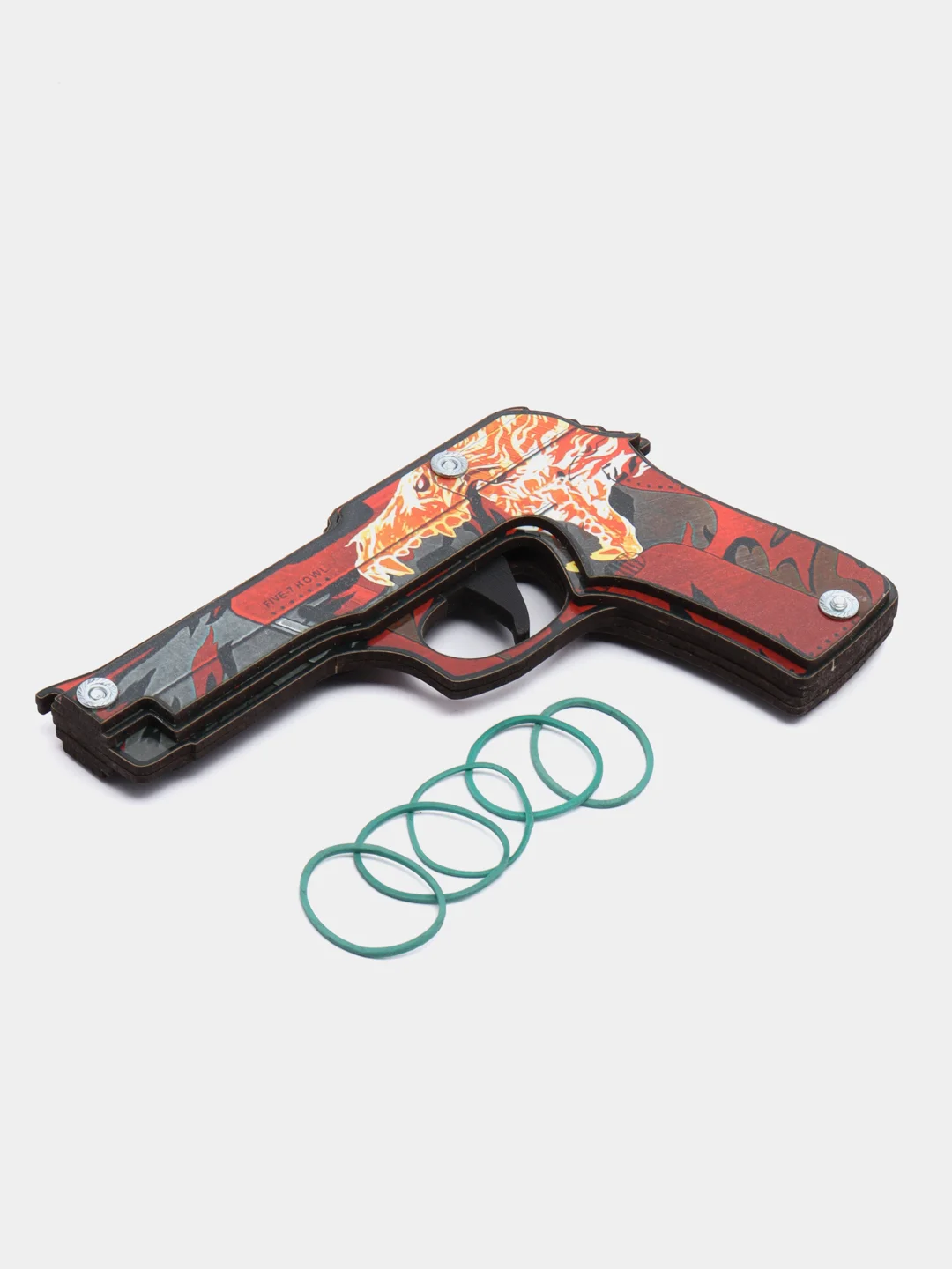 Красный пистолет резинкострел из игры CS GO, деревянный
