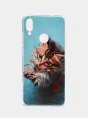 Светло-коричневый силиконовый чехол на Xiaomi Redmi Note 7 / Сяоми Редми Нот 7 прозрачный, с рисунком