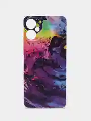 Пурпурный чехол на Tecno Spark 9 Pro / Текно Спарк 9 Про прозрачный, с рисунком, защита камеры