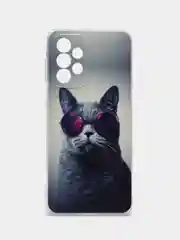 Синий меланж чехол на Samsung Galaxy A33 5G / Галакси А33 5G прозрачный, с рисунком, защита камеры