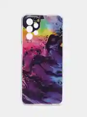 Пурпурный чехол силиконовый на Samsung Galaxy A23 / Самсунг А23 прозрачный с рисунком, защита камеры