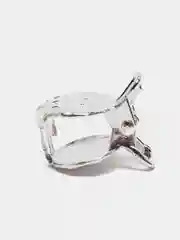 Серебряный заколка краб для волос, крабик маленький, металл, 2,5 см, 2 штуки