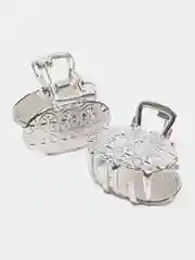 Серебряный заколка краб для волос, крабик маленький, металл, 2,5 см, 2 штуки
