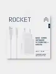 Зарядное устройство для телефона ROCKET Base 10,5W, USB-A + кабель USB-A / Micro-USB