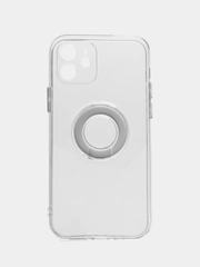 Чехол для iPhone 12 (Айфон 12), прозрачный, противоударный, с подставкой