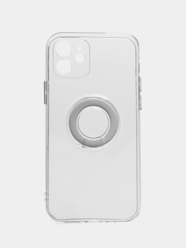 Чехол для iPhone 12 (Айфон 12), прозрачный, противоударный, с подставкой