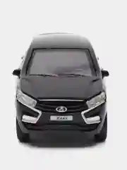 Черный машина LADA XRAY, 12 см, Технопарк, открываются передние двери и багажник, металлическая