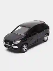 Черный машина LADA XRAY, 12 см, Технопарк, открываются передние двери и багажник, металлическая