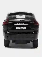 Черный машина LADA XRAY, 12 см, Технопарк, открываются передние двери и багажник, металлическая